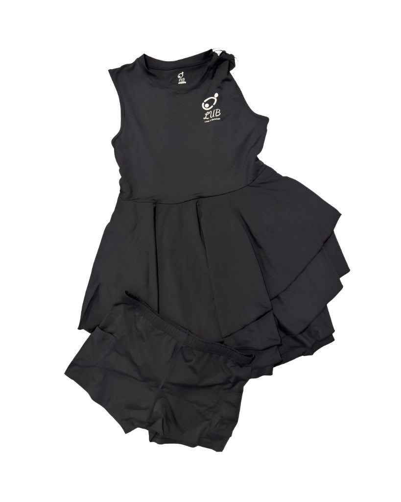 Black Blaze Girls’ Tennis Dress – Power, Precision & Fierce Confidence